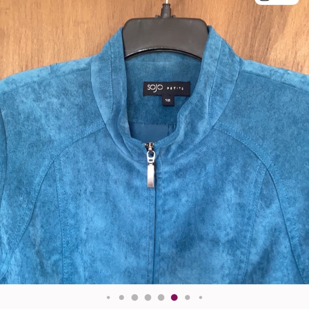 Vintage 90s collarless jacket lined hidden shoulder pads office business casual - Picture 7 of 17